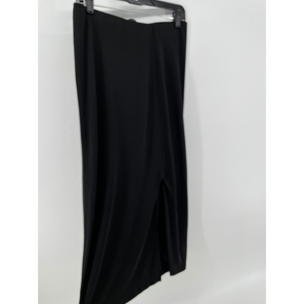 Tahari Liquid Knit Skirt Womens Medium Black Chic Closet Staple Classic Timeless - Picture 2 of 8